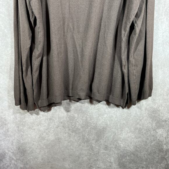 Free People Beach Sweater Womens Medium Brown Knit Mock Neck Oversized Pullover - Picture 3 of 11